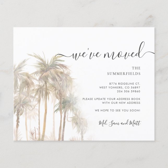 Lámina Invitación en movimiento Presupuesto Palm Trees Co (Anverso)