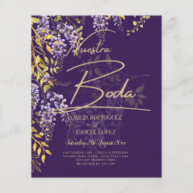 Invitación española de Nuestra Boda Lilac Wisteria