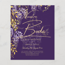 Lámina Invitación española de Nuestra Boda Lilac Wisteria