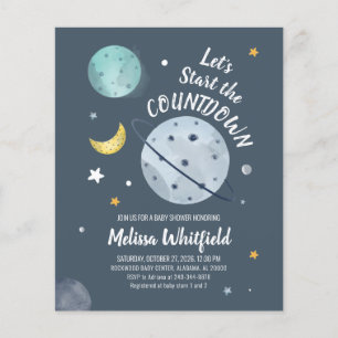 Lámina Invitación exterior de espacio para baby shower co