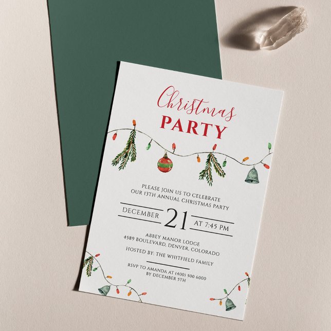 Lámina Invitación Fiesta de Navidades de Moda Boho (Corporate Holiday Party Chic Rustic Invitation)