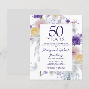 Lámina Invitación floral al 50° aniversario del presupues