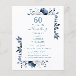 Lámina Invitación floral al 60 aniversario Boda del presu