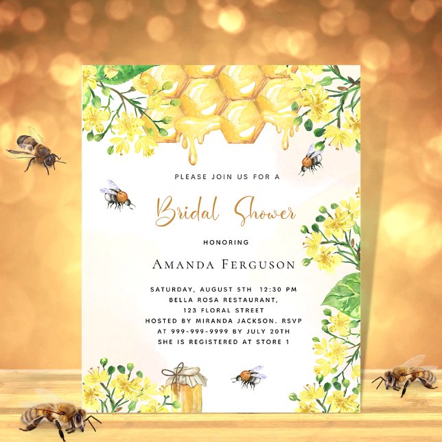 Lámina Invitación floral amarilla de la ducha de novia (Subido por el creador)