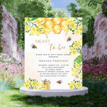 Invitación floral amarilla de la ducha de novia