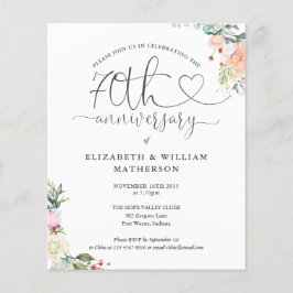 Lámina Invitación floral con corazón por el 70 aniversari