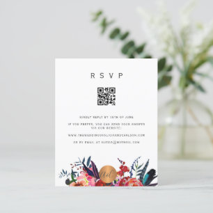 Lámina Invitación floral elegante código QR presupuesto R