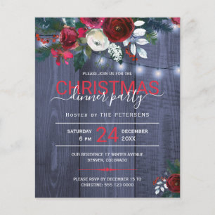 Lámina Invitación floral fiesta Navidades