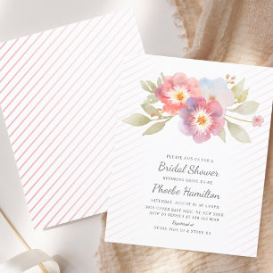 Lámina Invitación floral moderna con ducha de novia en pr