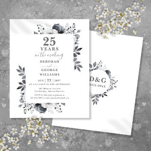 Lámina Invitación floral para 25º aniversario de bodas Ch