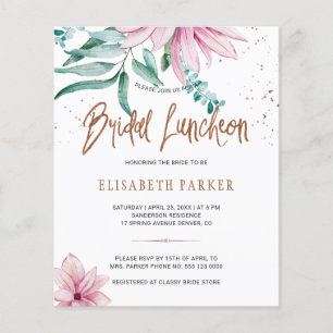 Lámina Invitación floral para almuerzo de boda desayuno p