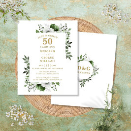 Lámina Invitación floral para aniversario de bodas de oro