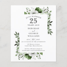 Lámina Invitación floral para aniversario de bodas de pla
