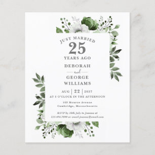 Lámina Invitación floral para aniversario de bodas de pla