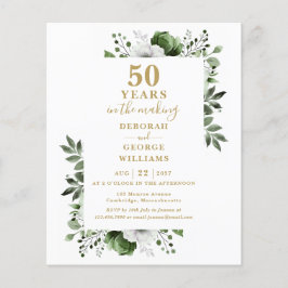 Lámina Invitación floral para Bodas de Oro estilo Chic co
