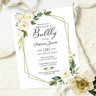 Lámina Invitación floral para Brunch y burbujas con presu