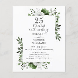 Lámina Invitación floral para el 25º aniversario de boda 