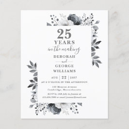Lámina Invitación floral para el 25º aniversario de boda 