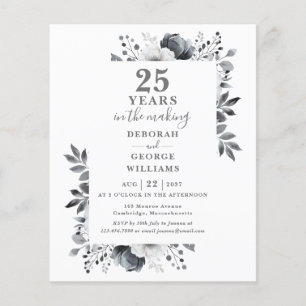 Lámina Invitación floral para el 25º aniversario de boda 