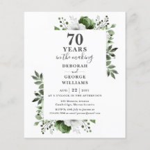 Invitación floral para el 70 aniversario de boda