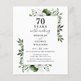 Lámina Invitación floral para el 70 aniversario de boda