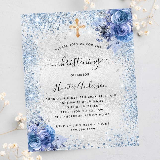 Lámina Invitación floral plateada (Subido por el creador)