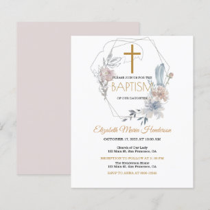 Lámina Invitación floral/PRESUPUESTARIA/bautismo Chica.