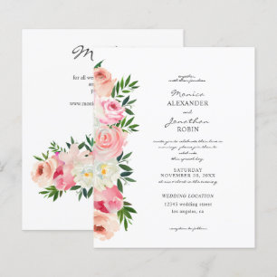 Lámina Invitación floral rosa y blanca con presupuesto v2
