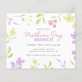 Lámina Invitación floral suave de brunch del día de la ma