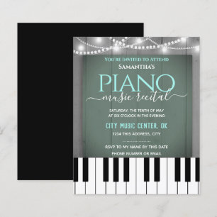 Lámina Invitación formal de música de piano Recital