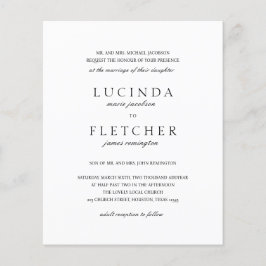 Lámina Invitación formal formal de matrimonio presupuesta