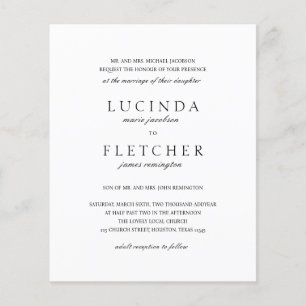 Lámina Invitación formal formal de matrimonio presupuesta