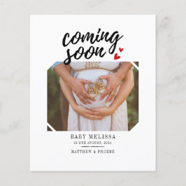 Lámina Invitación fotográfica de embarazo en el próximo p
