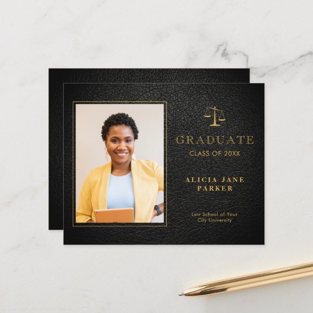 Lámina Invitación fotográfica de graduación de la escuela (Anverso/Reverso In Situ)