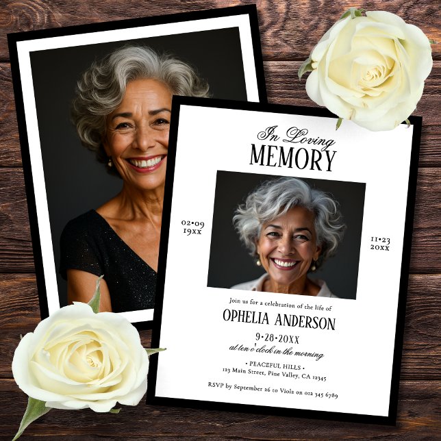 Lámina Invitación funeral de 2 fotos en blanco y negro de (Subido por el creador)