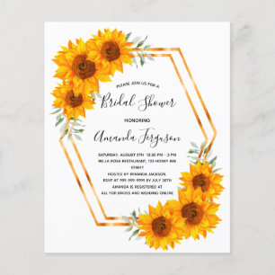 Lámina Invitación geométrica de los girasoles de la ducha