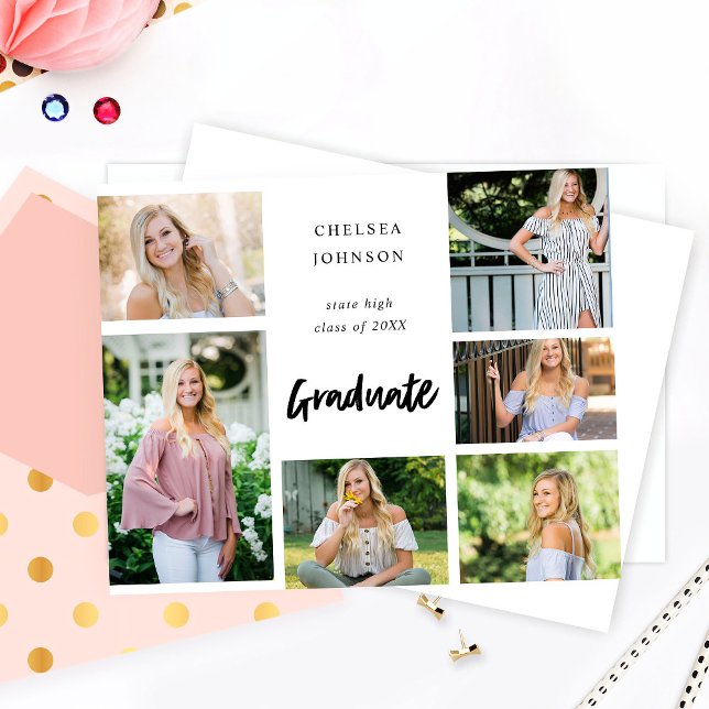 Lámina Invitación Grad U Multi 6 Photo Graduate (Subido por el creador)