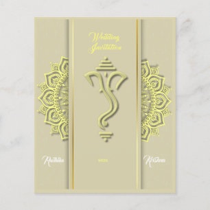 Lámina Invitación hindú india de boda con Ganesha de pres
