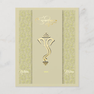 Lámina Invitación hindú india de boda con Ganesha de pres