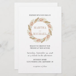 Lámina Invitación Mínima De Boho Floral Wedding