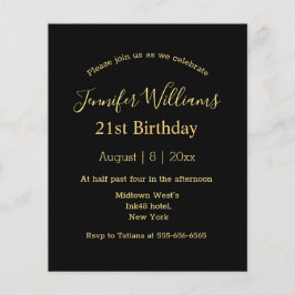 Lámina Invitación mínima para el script de oro negro de 2