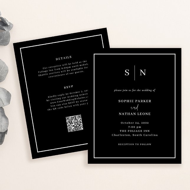 Lámina Invitación mínima y de Moda al código QR para matr (Subido por el creador)