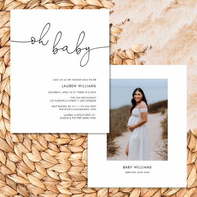 Lámina Invitación moderna de Baby Shower fotográfico (Subido por el creador)
