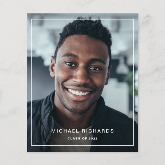 Lámina Invitación moderna de graduación de fotografía con (Anverso)