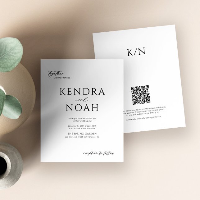 Lámina Invitación moderna de matrimonio en blanco y negro (Subido por el creador)