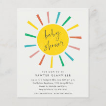Invitación moderna para baby shower con guión sola