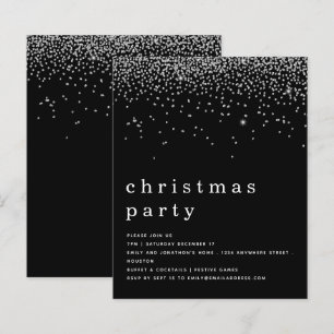 Lámina Invitación negra de Fiesta Navidades Purpurinas de