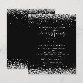 Lámina Invitación negra de Fiesta Navidades Purpurinas de