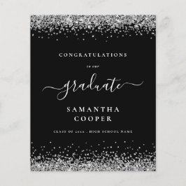 Lámina Invitación negra de Grad Silver Purpurina 2024