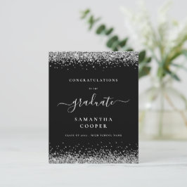 Lámina Invitación negra de Grad Silver Purpurina 2024